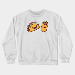 Cute Taco And Burrito Food Crewneck Sweatshirt